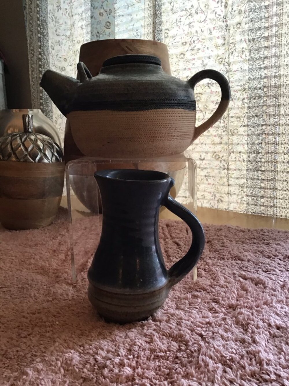 NEW Signed Pottery Teapot and Mug Set